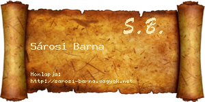 Sárosi Barna névjegykártya